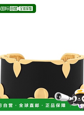 自营欧洲直邮LV路易威登 Crown女士黑色金属老花花朵图案手镯配饰