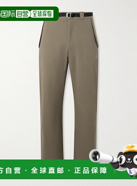 香港直邮Roa 男士 修身直筒Logo刺绣束带棉混纺斜纹布裤子 RBMW03