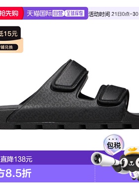 1h可退 香港直邮boss 雨果 男士 黑色徽标印花凉鞋 50557668