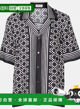 1h可退 香港直邮Simkhai 女士 Koda 印花保龄球衬衫 black黑色 舒