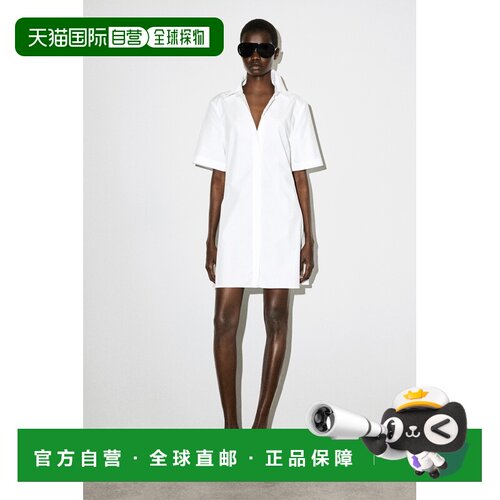 自营欧洲直邮COS 女士白色棉质经典短款衬衫式连衣裙