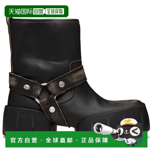 香港直邮Diesel 迪赛 男士 黑色 D-Tex Distressed Leather Bike