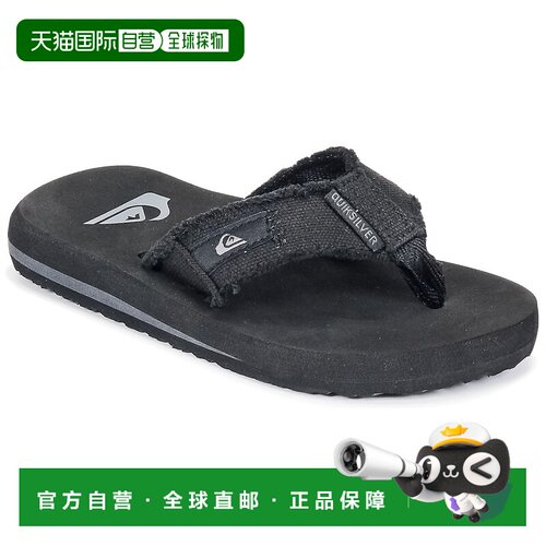 欧洲直邮Quiksilver 男孩鞋 人字拖鞋夹脚拖沙滩拖鞋 黑色 春夏 M