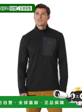 自营欧洲直邮Helly Hansen 男士黑色聚酯Versalite半拉链抓绒衣