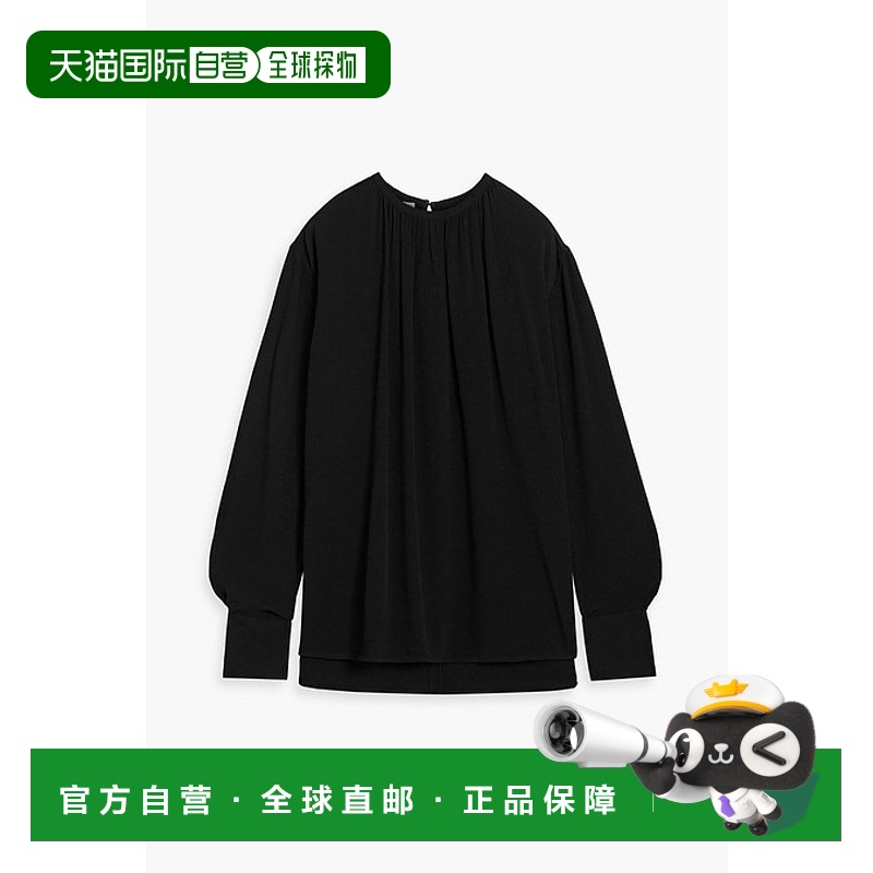 1h可退 香港直邮TOTÊME 女士 绉纱上衣 234WRTWTP006FB0018BLACK0