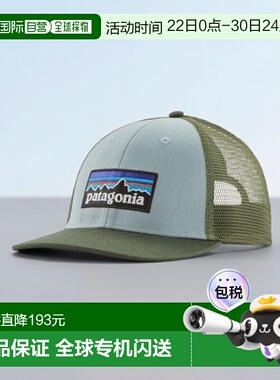 自营欧洲直邮PATAGONIA P-6 LOGO男士深蓝色再生聚酯卡车棒球帽