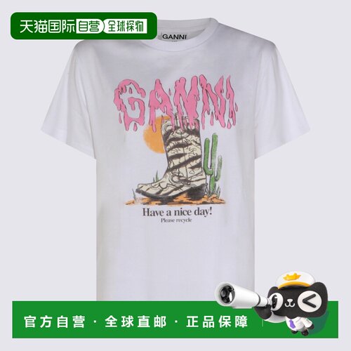 香港直邮GANNI 女士T恤 A1050253151 AW2026 白色【付后1h可退】