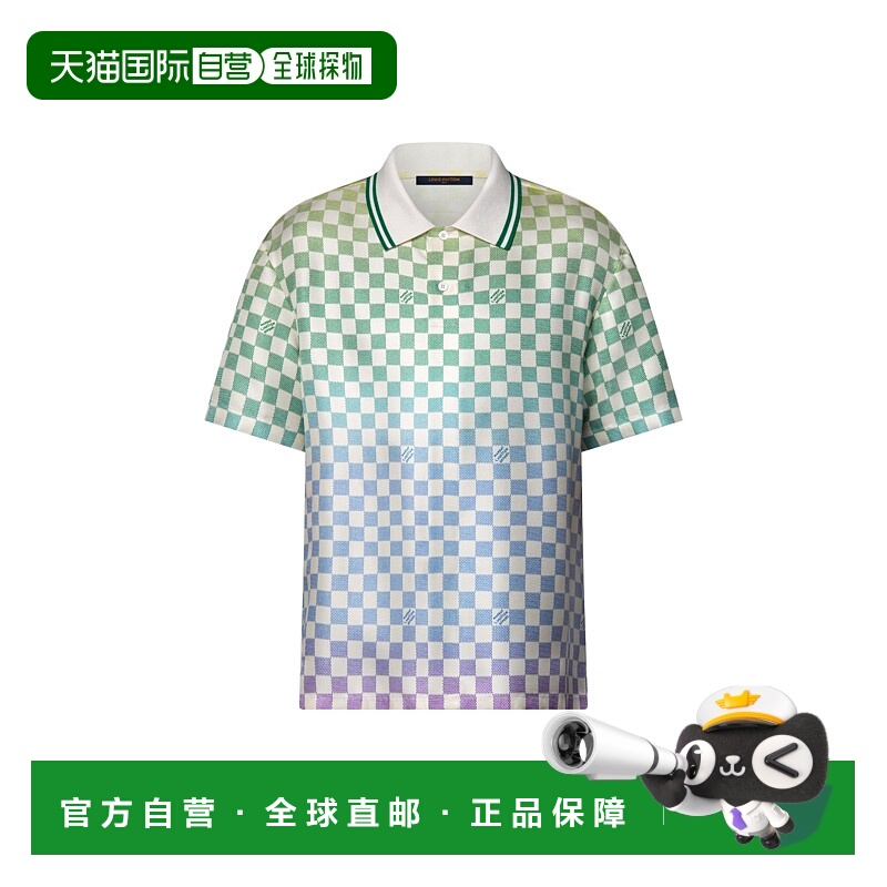 1h可退 欧洲直邮LV (2025新品) Damier渐变印花真丝polo衫
