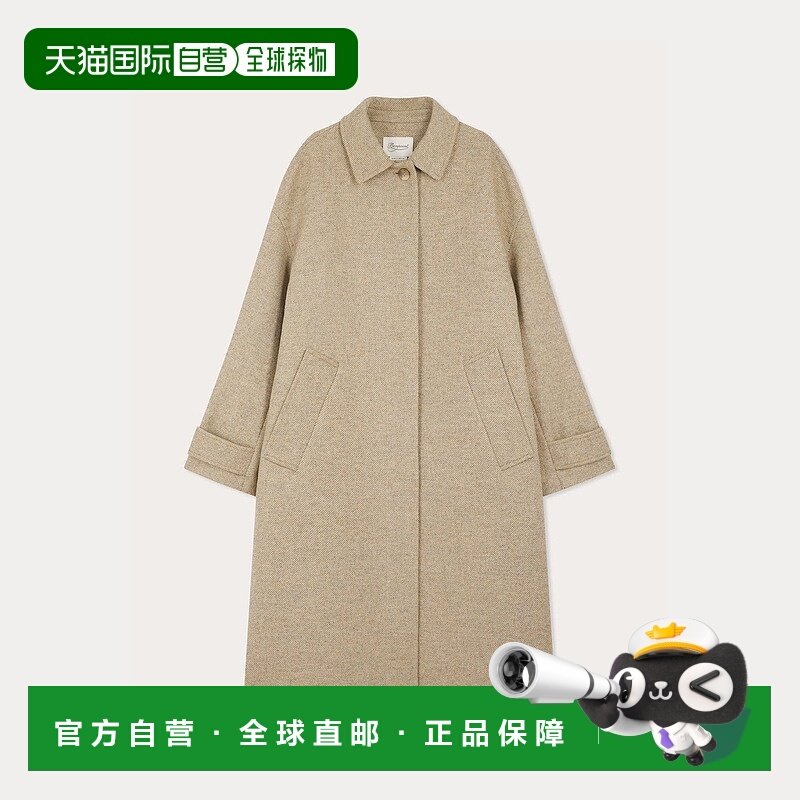 自营欧洲直邮Bonpoint小樱桃 Justina女士米灰色羊毛大衣