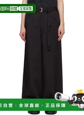1h可退 香港直邮Sacai 男士 黑色 SPIEWAK 联名束带长裤 2403533M