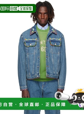 香港直邮Valentino 华伦天奴 男士 蓝色 Beaded Embroidery & Pri