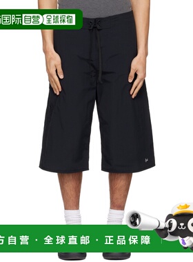 1h可退 香港直邮Erl 男士 黑色 Long Woven 短裤 ERL12UW04BLACK