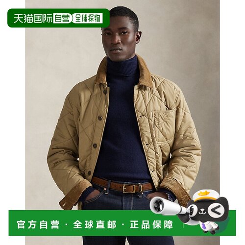 自营欧洲直邮Ralph Lauren拉夫劳伦 Hurston男士沙漠卡其色绗缝工