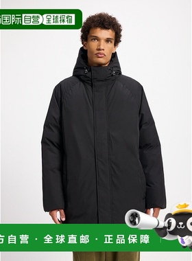 自营欧洲直邮Pyrenex Spark男士黑色羽绒连帽派克大衣