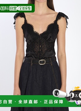 1h可退 香港直邮Self-Portrait 女士 缎面蕾丝上衣上衣 RS26176TA