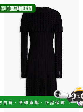 1h可退 香港直邮alaia 女士 流苏剪口羊毛混纺连衣裙 AA9R2146RM6