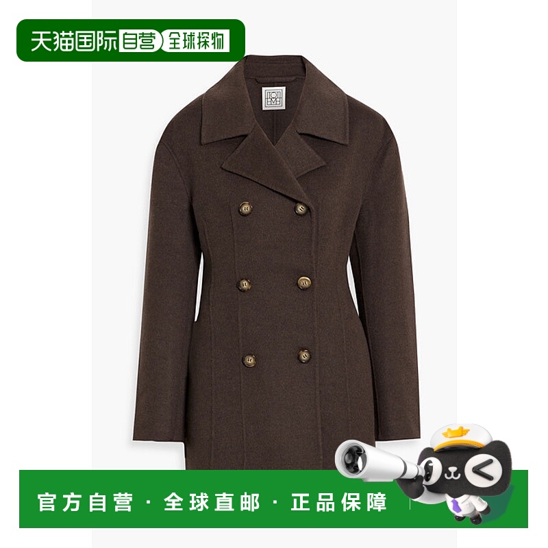 1h可退 香港直邮TOTÊME 女士 双排扣羊毛毡大衣 234WRTWOU101FB00