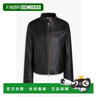 1h可退 香港直邮VINCE 女士 磨破皮革骑士夹克 V056191586皮衣