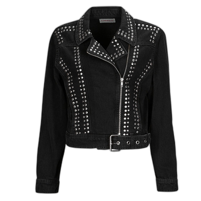 欧洲直邮Only 女士 ONLGILLA LS STUD DNM BIKER JACKET CRO 皮衣