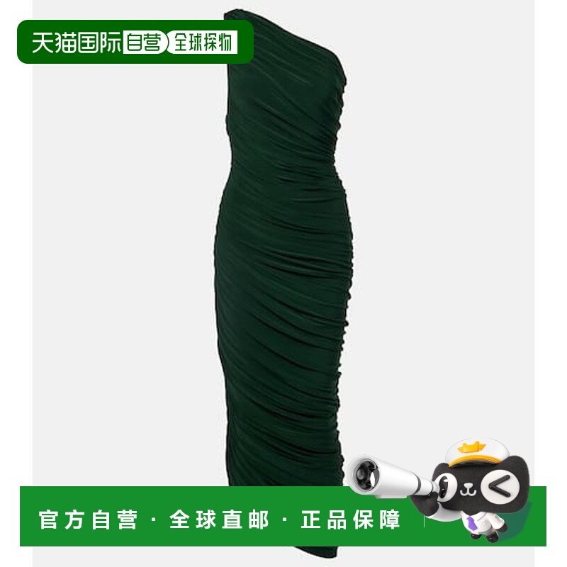 香港直邮NORMA KAMALI 诺玛 卡玛丽 女士 Diana 褶皱不对称中长连