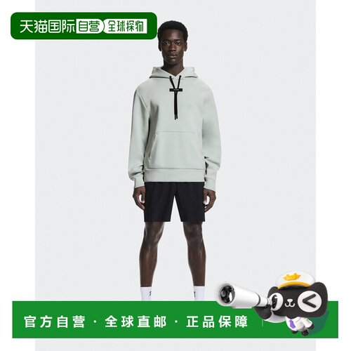 自营欧洲直邮ON昂跑 Focus Tech男士浅灰绿色棉质连帽卫衣