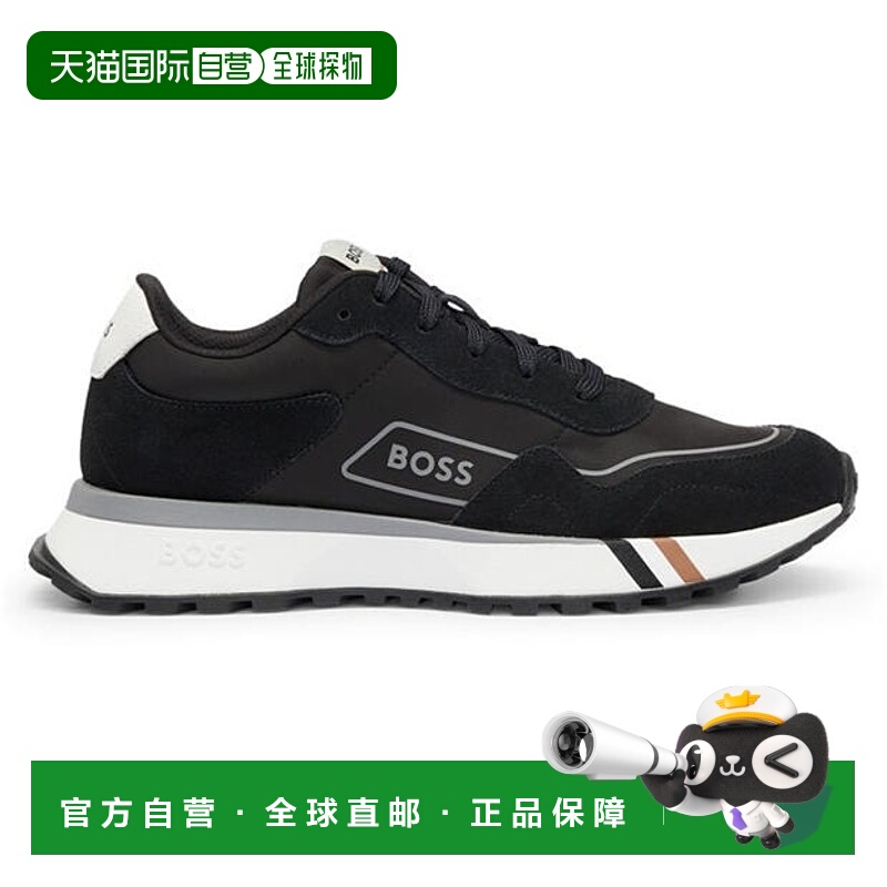 香港直邮BOSS 波士 男士 Jonah Run Trainers, Luxurious 绒面革