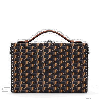 自营欧洲直邮Moynat/莫奈 LITTLE SUITCASE TU老花帆布饰钉箱型单