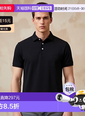 自营欧洲直邮Ralph Lauren拉夫劳伦 男士 黑色聚酯纤维短袖POLO衫