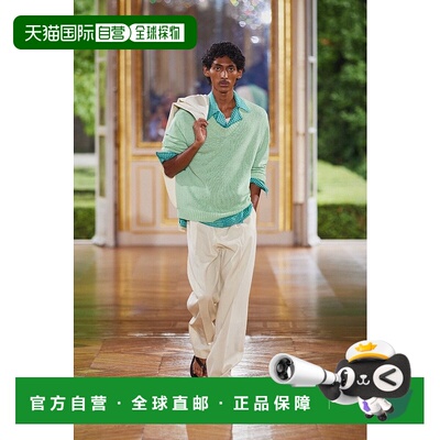 1h可退 香港直邮AURALEE 男士 羊绒毛衣 A25SV02CKLIGHTGREEN