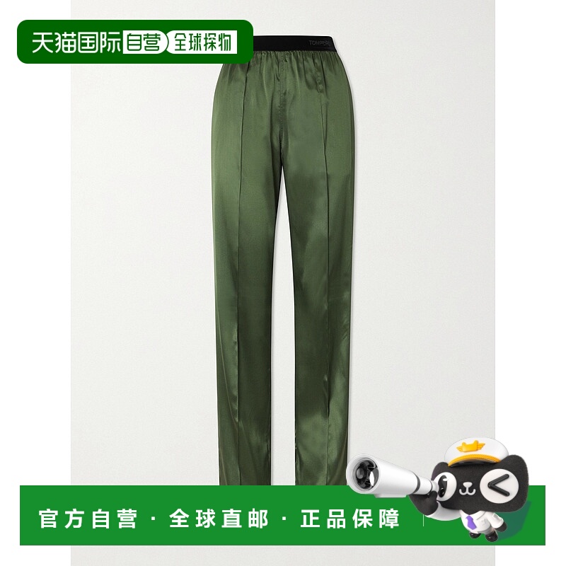 香港直邮Tom Ford 汤姆 福特 女士 真丝混纺缎面长裤 PAW683FAX88