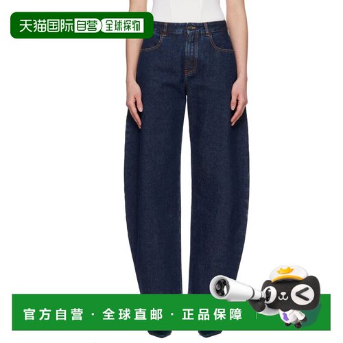 香港直邮alaia 女士 蓝色 Low Round 牛仔裤 AA9P1215D014CA24DOC