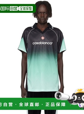 香港直邮Casablanca 男士 黑色 & 绿色 Monogram Short Sleeve Fo