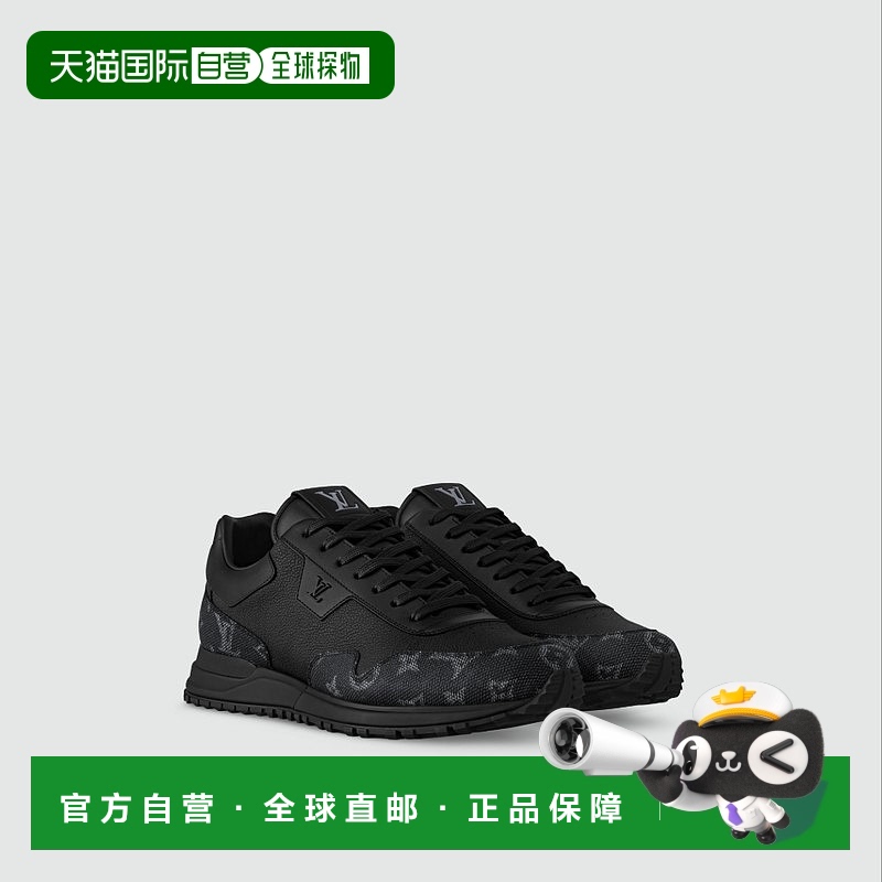 自营1h可退 欧洲直邮LV/路易威登 男士黑色小牛皮休闲运动鞋