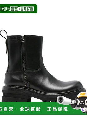 1h可退 香港直邮premiata 男士 ELBA 皮质拉链短靴 32338NERO