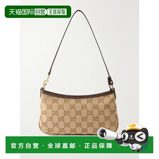 香港直邮Gucci 古驰 女士 迷你皮革饰边印花涂层帆布肩包 875847F
