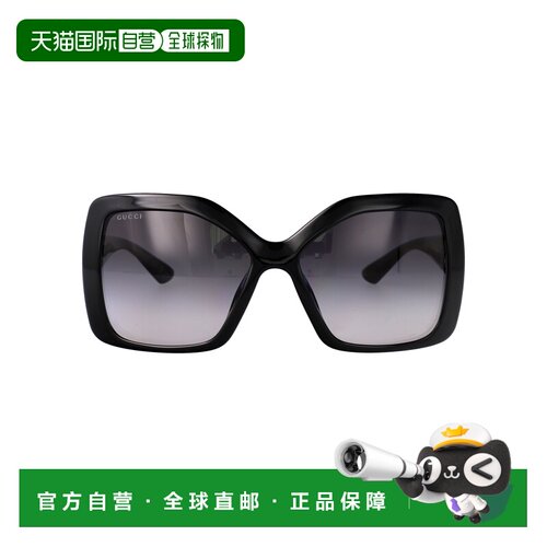 香港直邮GUCCI 女士太阳镜 GG2015S001 SS2026 黑色 矩形太阳镜