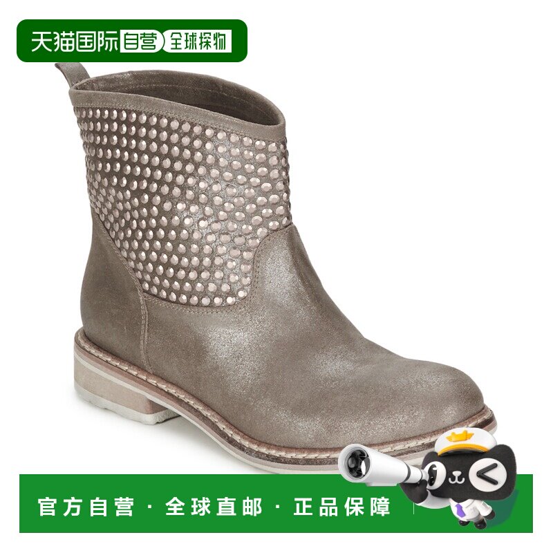 欧洲直邮NOW/诺奥女士时装靴中跟真皮潮流时尚透气百搭通勤女鞋