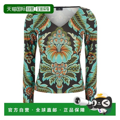 香港直邮Etro 艾特罗 女士 印花喇叭袖T恤 WRJA015399IAD34上衣