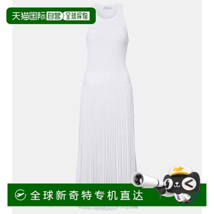 green绿色 1h可退 香港直邮Alaia 女士 褶裥罗纹针织中长连衣裙
