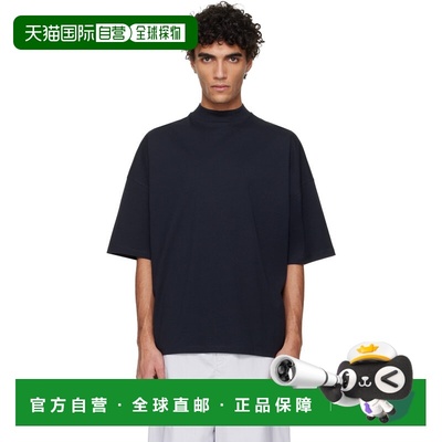 香港直邮Jil Sander 吉尔 桑达 男士 海军蓝 Cotton Mock-Neck T