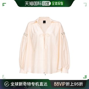 女士 103744A1XU 正面系带翻领罩衫 品高 香港直邮Pinko