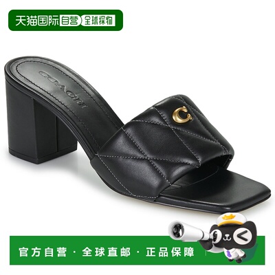 欧洲直邮COACH/蔻驰  女鞋 春夏2025 拖鞋 QUILTED BLOCK HEEL SA