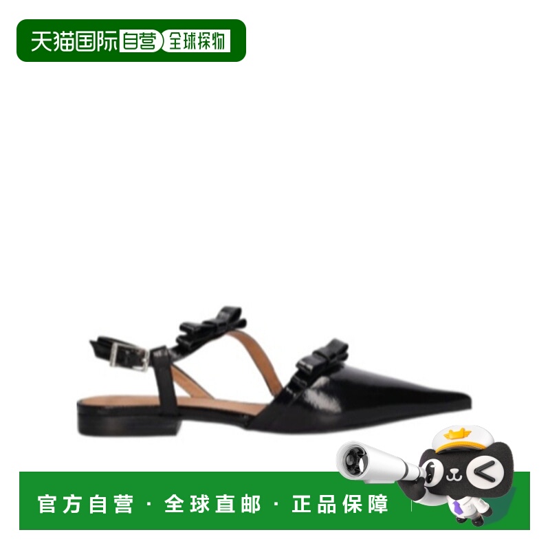 香港直邮Ganni 蝴蝶结细节平底鞋 79I-6SP007