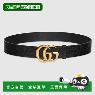 自营欧洲直邮Gucci/古驰 男女通用GG Marmont宽腰带皮带