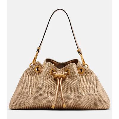 香港直邮Jimmy Choo 周仰杰 女士 Cinch 小号拉菲草质感手提包