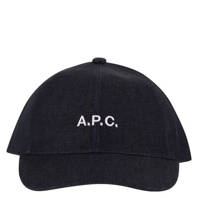 1h可退 香港直邮A.P.C. 男士 棉牛仔刺绣徽标帽子 COHIZM24069IAU