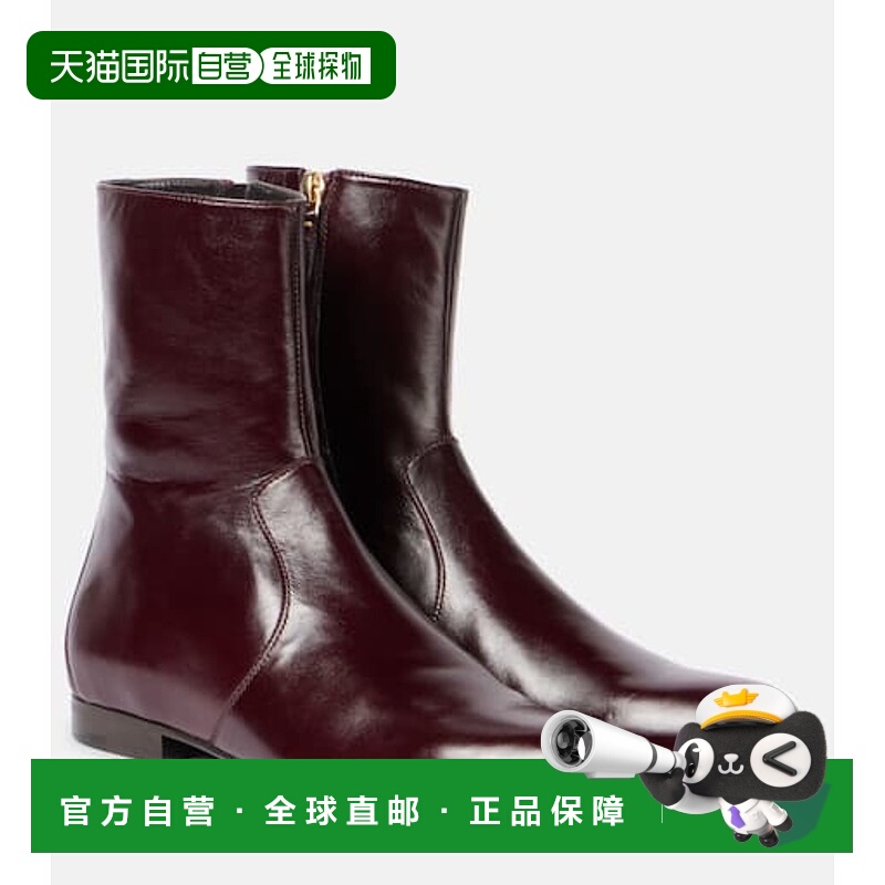 1h可退 香港直邮KHAITE 女士 Colt 皮质短靴 red红色 舒适时尚