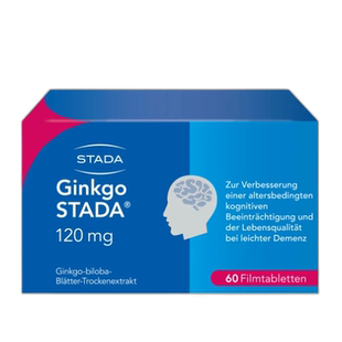 欧洲直邮Stada银杏叶提取物120mg薄膜片 增强记忆力60粒甲基