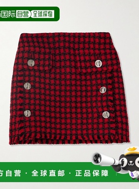 1h可退 香港直邮versace 范思哲 女士 红色 & 黑色短裙 10173111A
