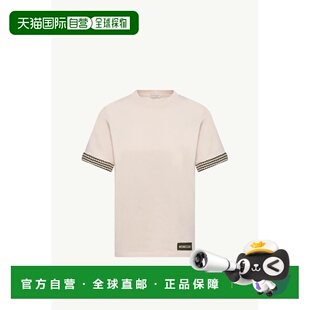 恤短袖 欧洲直邮MONCLER 钩编饰边棉质徽标 上衣 盟可露